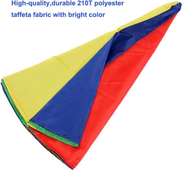 6.5ft/10ft/12ft/13ft/16.4ft/20ft Rainbow Parachute for Outdoor Party Games, Kids Play Parachute Group Cooperative Team Game Toys, Family Get-Together Entertainment - Image 2