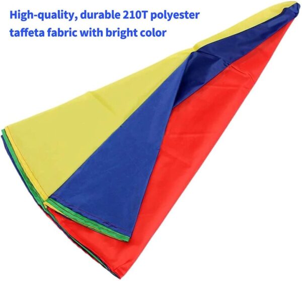 6.5ft/10ft/12ft/13ft/16.4ft/20ft Rainbow Parachute for Outdoor Party Games, Kids Play Parachute Group Cooperative Team Game Toys, Family Get-Together Entertainment - Image 2