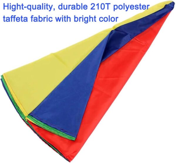 6.5ft/10ft/12ft/13ft/16.4ft/20ft Rainbow Parachute for Outdoor Party Games, Kids Play Parachute Group Cooperative Team Game Toys, Family Get-Together Entertainment - Image 2