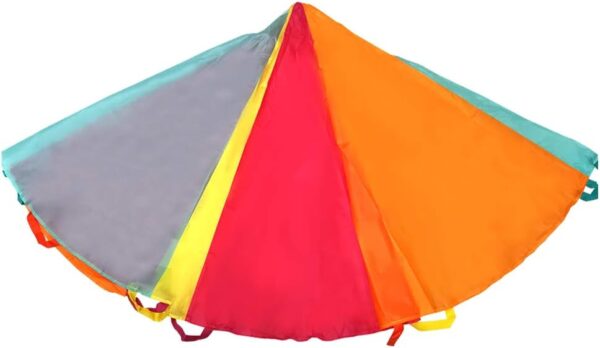 Multicolored Parachute - 6FT, 10FT, 20FT with Handles for Kids Indoor Outdoor Play - Image 2