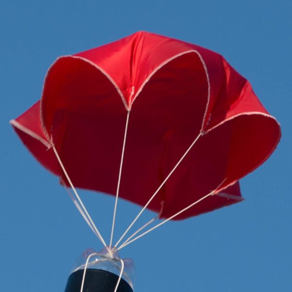 24" Red Rip-Stop Nylon Parachute for Water or Model Rocket