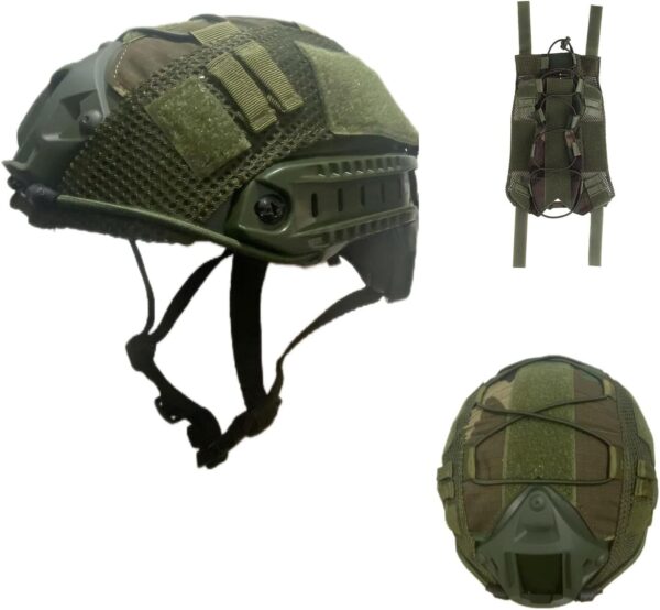 Helmet with Helmet Cover,PJ Type Tactical Helmet with Front NVG Mount and Side Rail,Military Tactical Airsoft Gear