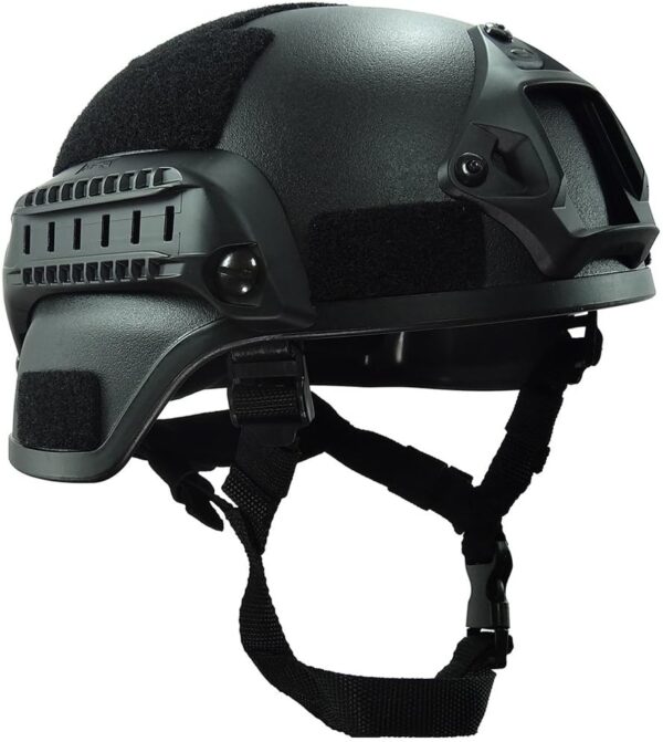 Helmet  2000, 3mm ABS Plastic Adjustable  Tactical Helmet with Ear Protection, Front NVG Mount and Side Rail