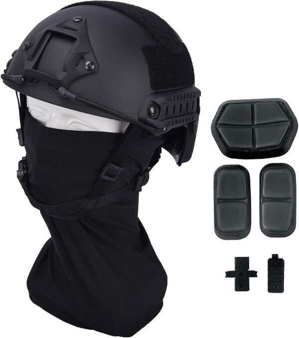 Fast Base Jump Tactical Helmet for Airsoft with 12-in-1 Headwear - Image 2