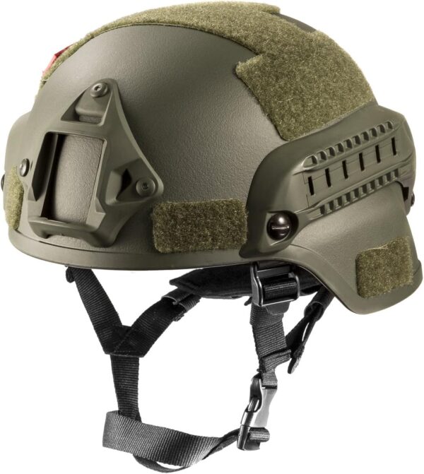 Helmet  2000, 3mm ABS Plastic Adjustable  Tactical Helmet with Ear Protection, Front NVG Mount and Side Rail