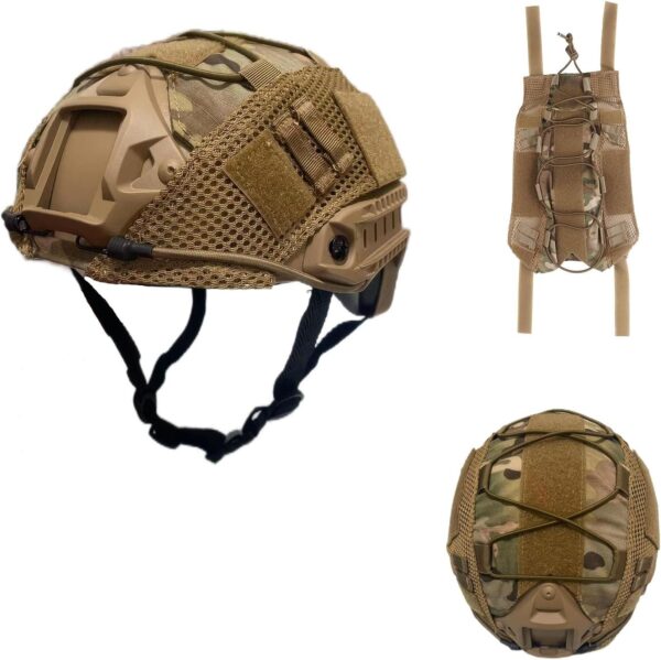 Helmet with Helmet Cover,PJ Type Tactical Helmet with Front NVG Mount and Side Rail,Military Tactical Airsoft Gear