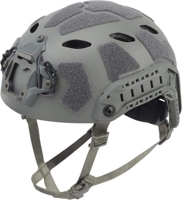Lightweight Tactical Fast Helmet, Military Integrated Helmet with NVG Mount Base, Side Rails,Pre-Slotted Headset Strap for Outdoor Sports, CS