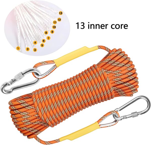 Outdoor Climbing Rope 10M(32ft) 20M(64ft) 30M(96ft) 50M(160ft) 70M(230ft) 152M(500FT) 352M(1000FT) Static Rock Climbing Rope for Escape Rope Ice Climbing Equipment Fire Rescue Parachute - Image 2