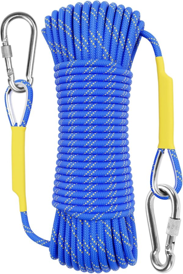 Outdoor Climbing Rope 10M(32ft) 20M(64ft) 30M(96ft) 50M(160ft) 70M(230ft) 152M(500FT) 352M(1000FT) Static Rock Climbing Rope for Escape Rope Ice Climbing Equipment Fire Rescue Parachute