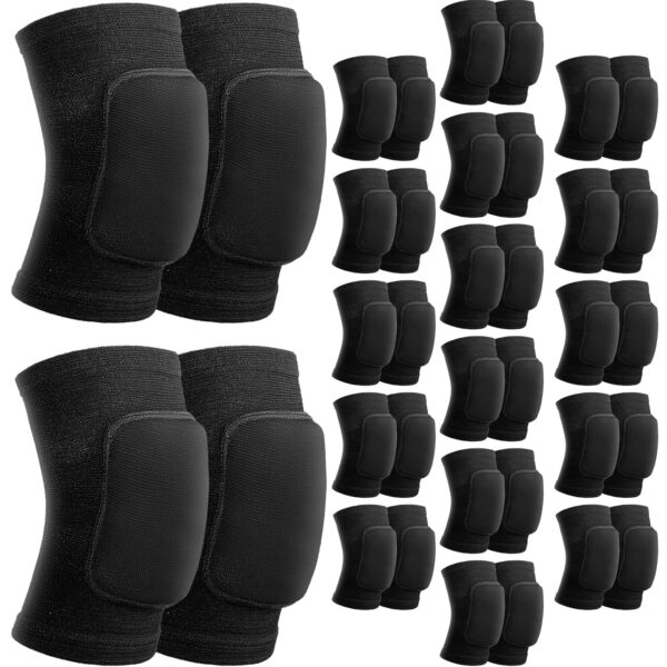 18 Pcs Volleyball Knee Pads for Dancers Soft Breathable Knee Sleeve Protective Knee Pads for Adults Knee Brace for Dance Yoga Tennis Running Cycling Workout(M,Black)