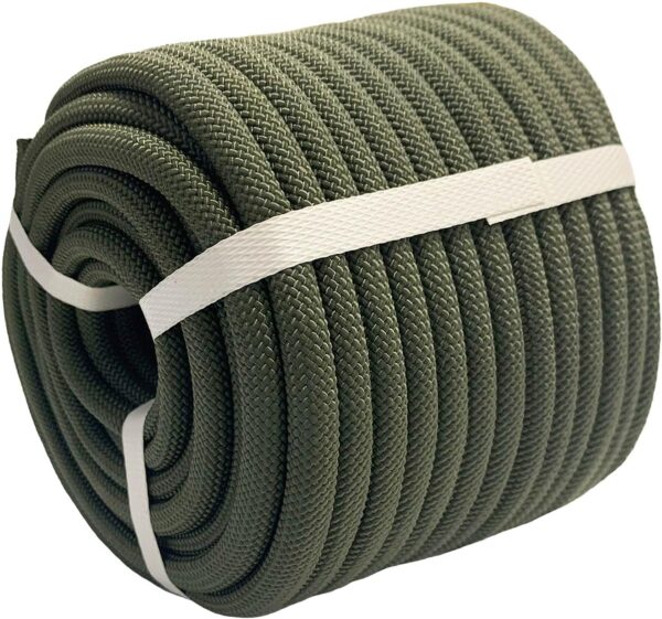 Braided Polyester Arborist Rope Outdoor Rope for Rock Climbing Hiking Camping Swing, ArmyGreen - Image 2