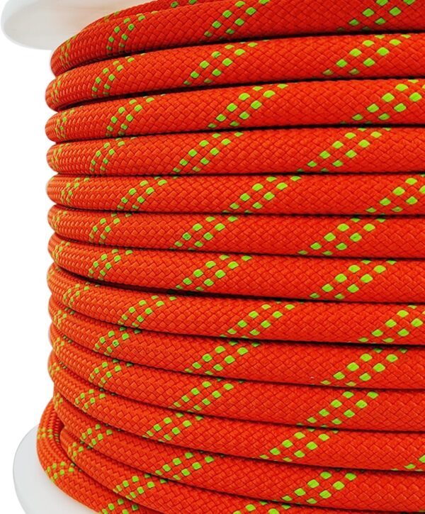 Static Rope  Climbing Rope 11mm 100FT Rappelling Rope Orange for Mountain Tree Climbing, Rock Climbing,Hauling, Rescue, Climbing Equipment